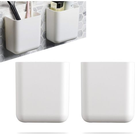 Boîte De Rangement Murale Auto-Adhésive - Pour Télécommandes Téléphone Portable Et Articles De Toilette - 9 X 5 X 10 Cm - 2 Pièces (1/5)