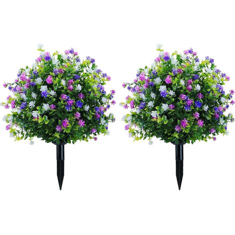 Arbres artificiels en pot (1/2/4 pièces) tuteur de jardin camélias artificiels topiaires résistants aux UV avec support - 2 pièces (1/5)