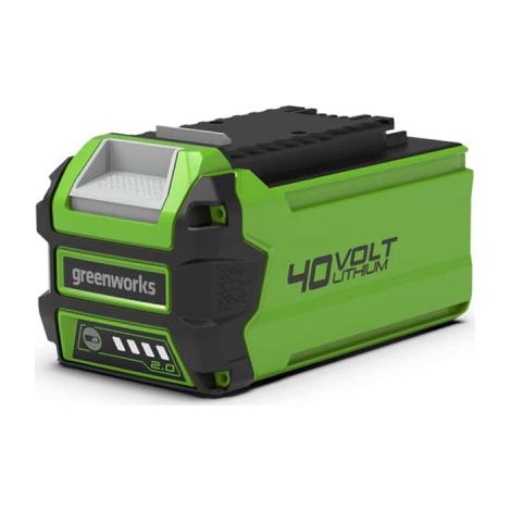 Batterie lithium-ion 40V 2,0Ah – Rechargement rapide – Compatible avec outils GREENWORKS 40V – Niveau de charge visible (1/10)