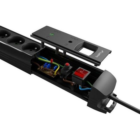 REGLETA LANBERG SP1 5 TOMAS SCHUKO PROTECCION HASTA 2500W NEGRA 5M