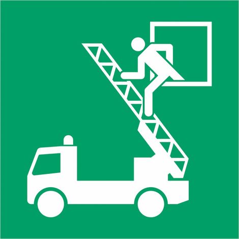 Pannello adesivo ISO 7010 "Finestra di emergenza" - E017