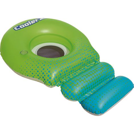 Bestway Bouée gonflable vert bleu avec filet fauteuil gonflable piscine lounge