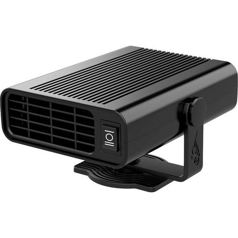 2 in 1 Car Heater 12V 120W Portable Car Fast Defroster 360 Degree Rotating Car Windshield Defroster with Cigarette Lighter Plug (Black)