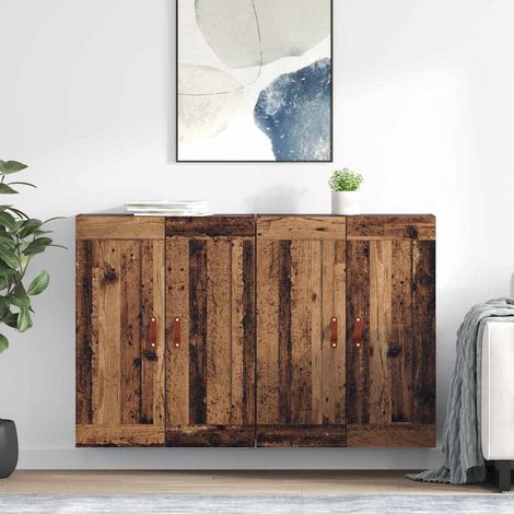 Wandmontierter Schrank 2 pcs Altholz 69,5 x 34 x 90 cm (1/5)