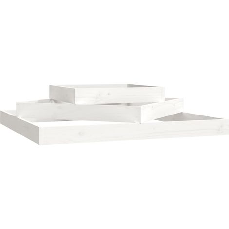 Maison Exclusive - Pflanzkübel Weiß 112x112x27 cm Massivholz Kief