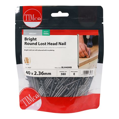 TIMCO Round Lost Head Nails Bright - 40 x 2.36