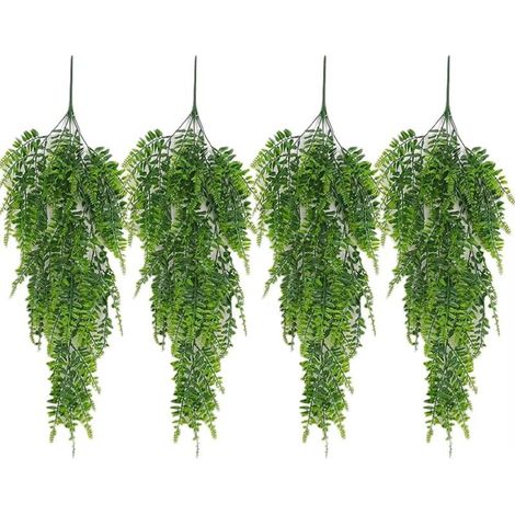 SABIR 4pcs 81cm Artificielle Fougère de Boston Plante Grimpante Vigne Plante Suspendue Fougère Intérieure Extérieure Artificielle Vigne Fausse Plantes Tombante Décor pour Balcon Mur Mariage Maison Jar (1/5)