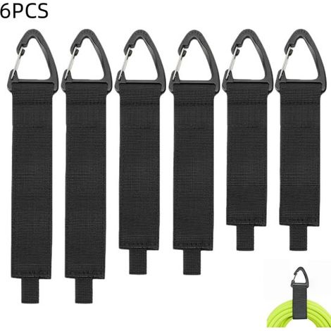 6 teiliger Kabelhalter Organizer aus Nylon robuste Kabelbinder mit dreieckigen Clips und Klettverschluss für Werkstatt, Kabelorganisation und Gar (1/5)