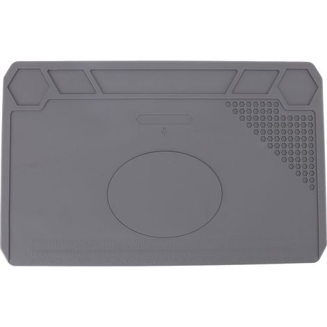 Tapis de réparation en silicone isolant thermique avec règle graduée, 81 emplacements pour vis, antidérapant, pour la réparation d'appareils électroniques, téléphones et ordinateurs. (1/5)