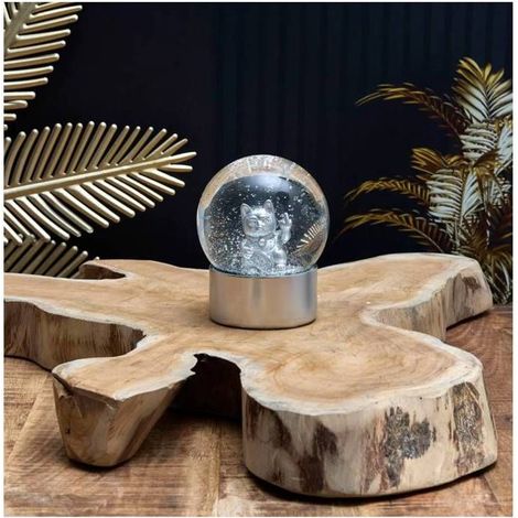 Snow globe cat Fck You silver – Insolent decor - Mycrazystuff
