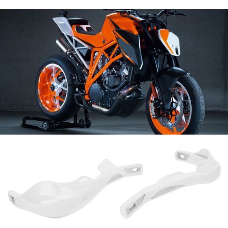 Ein Paar 22 mm und 28 mm Motorrad-Lenkerschützer, passend für Honda, KTM, Suzuki, Kawasaki, Yamaha, CR, EXC, YZF und WRF Modelle, in Weiß. (1/5)