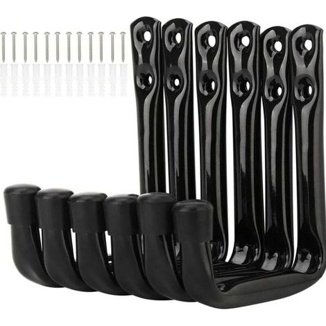 6 Pack Bike Wall Hooks, Heavy Duty Garage Storage Hooks with Screws (1/5)