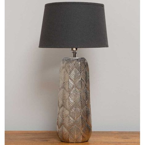 Lampe à poser Palma feuilles argentées (1/4)