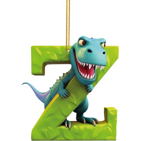 Ornement De Noël Dinosaure - Acrylique Personnalisable Avec Lettres - Décoration Arbre De Noël - 1 Pièce (1/2)