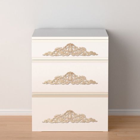 Applique décorative en bois sculpté de style européen 50x12cm à faire soi-même pour meubles de maison ou cour (1/5)
