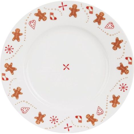 Assiette en porcelaine blanche au charmant motif pain depices (1/5)