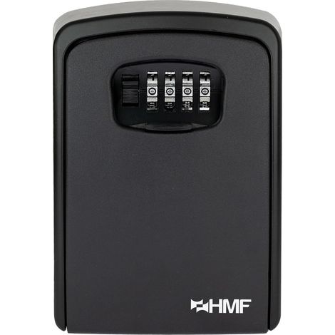 Coffre-fort à clés avec code numérique à 4 chiffres, boîte à clés pour l'extérieur, 14,5 x 10,5 x 5,5 cm, noir (1/5)