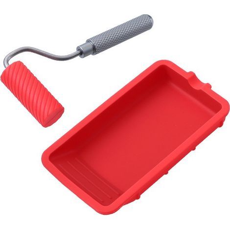 Glue roller with silicone tray, reusable paint tray, wood glue container, suitable for art and craft. (1/5)