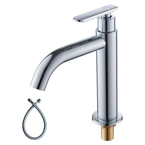 Robinet d'évier de salle de bain en laiton chromé pour salle de repos (1/5)