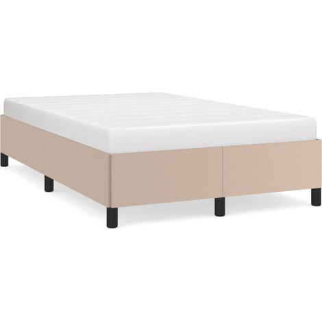 Lit double Lit adulte Cadre de lit sans matelas cappuccino 120x190 cm similicuir (1/5)