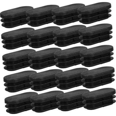 de 100 embouts ovales en plastique noir protection anti (1/5)