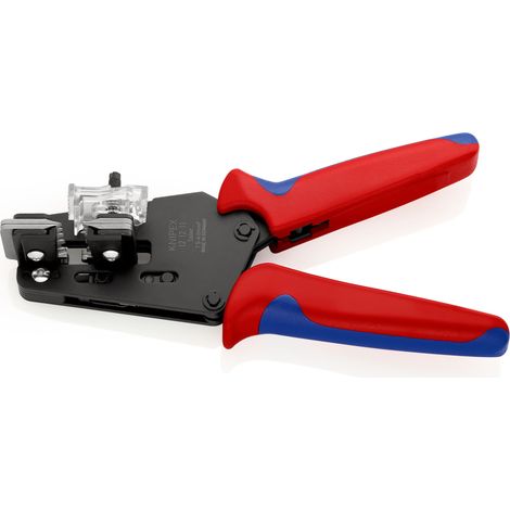 KNIPEX 12 12 11 Spelacavi di precisione con lame sagomate con manici multicomponente brunita 195 mm