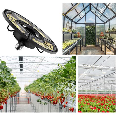 Lámpara para plantas – [Lámpara para plantas] – Espectro completo – 100–277 V E26 – ABS – Resistente al agua – Plegable – 24,5 cm (1/5)