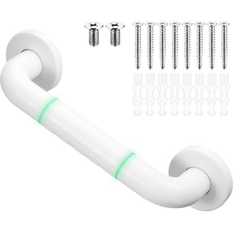 Barre d'appui pour Personnes Âgées, Barre de Maintien Douche 30cm, Barre de Maintien WC Pour Salle de Bain en Acier Inoxydable, Barres d'appui de Salle de Bain, Blanc (1/5)