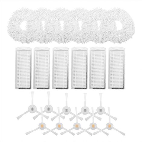 Set mit 22 Zubehörteilen, kompatibel mit dem Saugroboter T10: Seitenbürste, Filter, Tuch und Wischmopp. (1/5)