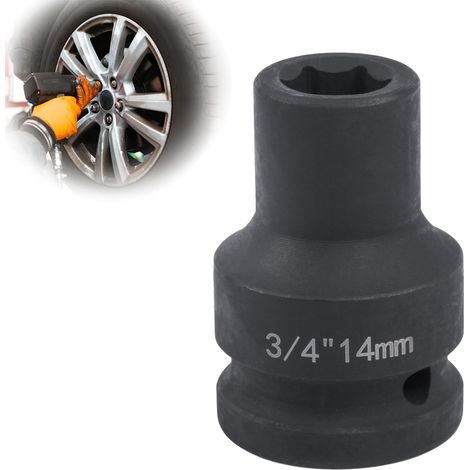 Clé à douille hexagonale de 14 mm, 3/4" en acier au chrome-molybdène, pour changement de roue et atelier (1/5)