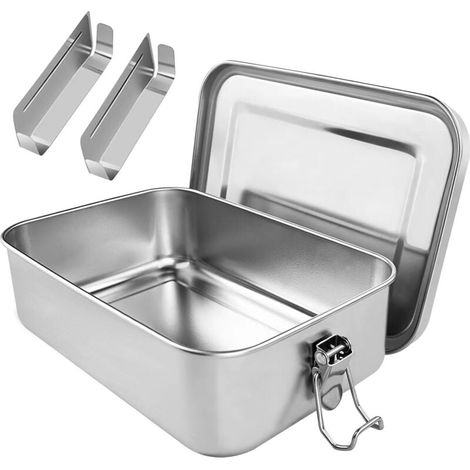 Premium stainless steel lunch box, 1400ml lunch box, leak-proof with divider and sealing ring, sustainable and environmentally friendly, BPA-free, lunch box, lunch box, lunch box, for adults MUMU (1/4)
