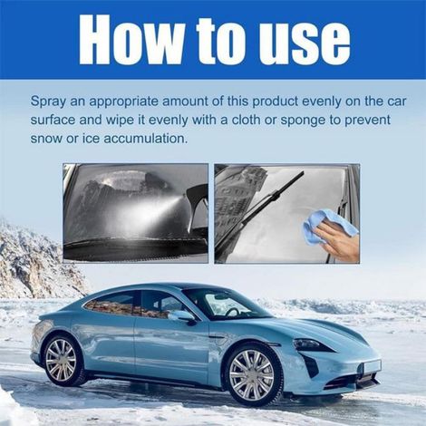 Spray Dégivrant Pare-Brise - Protection Antigel Longue Durée - Pour Vitres Automobiles - 100 ml - Lot de 3 (1/5)