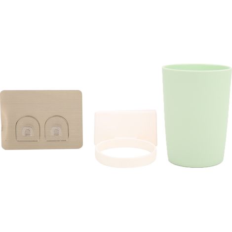Porte-brosse à dents mural pour couple avec support, accessoire salle de bain multifonctionnel vert (1/5)