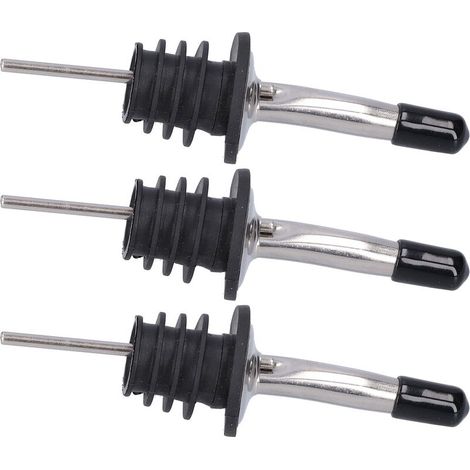 Lot de 10 Becs Verseurs à Alcool en Acier Inoxydable, Bouchon Verseur pour Vin, Outil de Bar pour Maison Restaurants (Noir, Bouchon Court) (1/5)