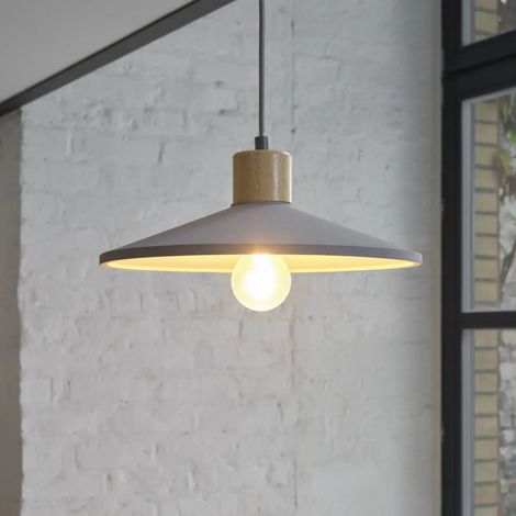 [NEUWERTIG] B-Ware Osram Hängeleuchte Pendelleuchte Concrete Wood ø32cm Grau Holz Beton Lampe E27