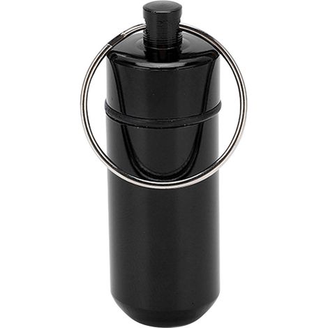 Boîte à médicaments en alliage d'aluminium noire, portable extérieur étanche et anti-humidité (1/5)