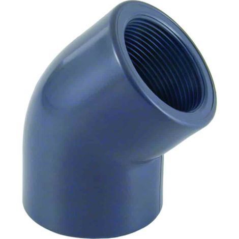 PVC Winkel 45 Grad, PVC Fitting, 1/2 Zoll Innengewinde, PN10 (1/3)