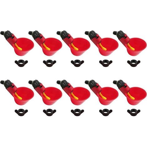 Lot de 10 distributeurs d'eau automatiques pour poules - Élevage de volaille - Bac d'élevage pour canards A400 (1/4)