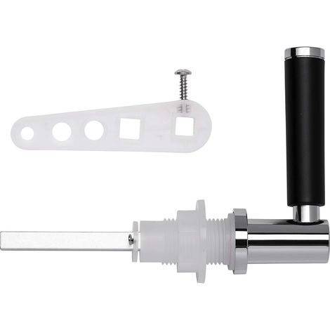 Croydex Modern Toilet Flush Handle, Cistern Lever, Black and Chrome (1/4)