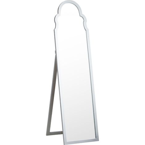 Specchio da terra moderno con cornice decorativa argento 40 x 150 cm Chatillon