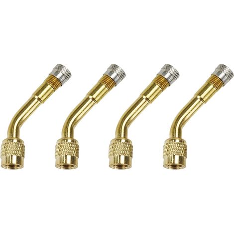 Adaptateur d'extension de valve de pneu à 135 degrés pour voitures, motos, vélos, valves universelles (4 pièces, or) (1/5)