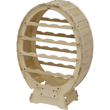 Cantinetta portabottiglie a botticella in legno massello botte vino prosecco Alberiamo - 18 posti - 51x23xH74 cm (1/5)
