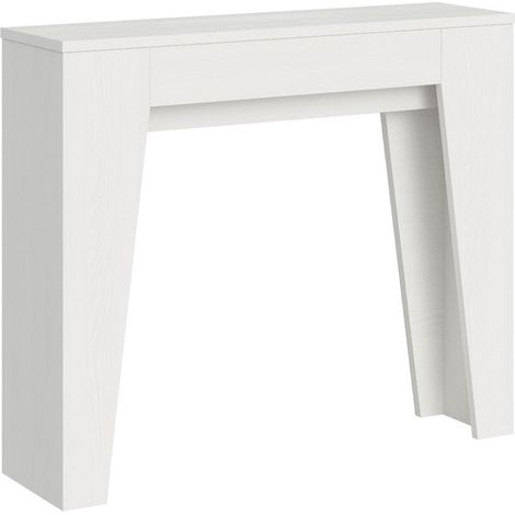 Petite console extensible en bois Bora 90x25-181-Blanc (1/5)