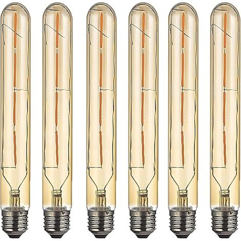 vis de base E27 ampoule à filament LED Edison, ampoule à LED Tw long tube en verre fumé T30 4W40W, lampe à incandescence 400lm blanc chaud 2700k (1/5)