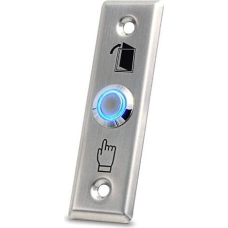 Bouton de sortie de porte en acier inoxydable avec éclairage LED pour système de verrouillage d'accès à domicile (30 x 90 mm) (1/4)