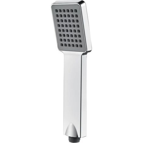 Pressure-saving shower head - Universal shower head, 1/2 inch interface, easy to install and clean, square shower head, chrome (1/4)