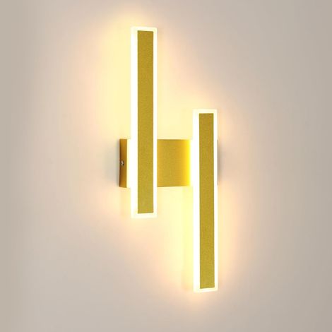 Gold LED Wall Light Indoor 32W 3600LM Modern Wall Lamp 3000K Warm White Acrylic for Living Room Bedroom Stairs