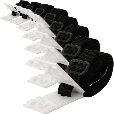 Kit di fissaggio per avvolgitore per copertura solare per piscina - NC - 8 cinghie[25] - Nero (1/4)