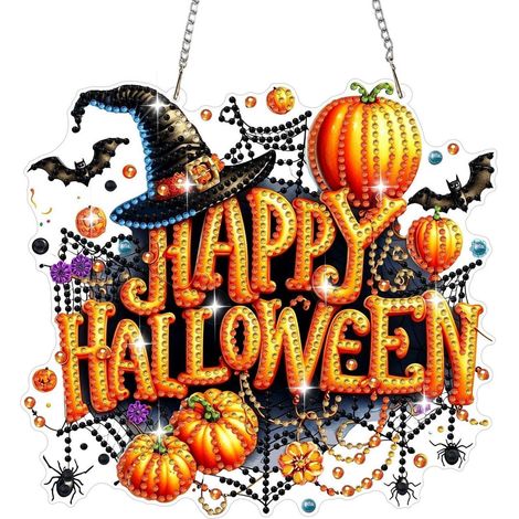 Diamant Malen Set Anhänger Halloween Kürbis Dekoration zum Aufhängen