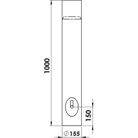 Rauchrohr 150 mm ø, 1000 mm mit Drosselklappe